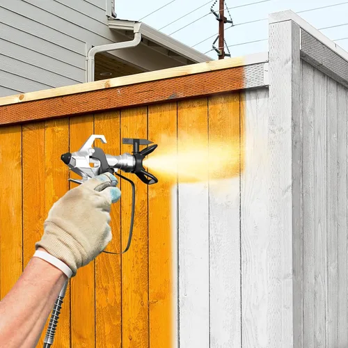 Vista 7 de Pulverizador de Pintura Sin Aire, Pistola de Pintura Eléctrica de Alta Presión con Varilla de Extensión, Herramienta de Pintura Profesional Sin