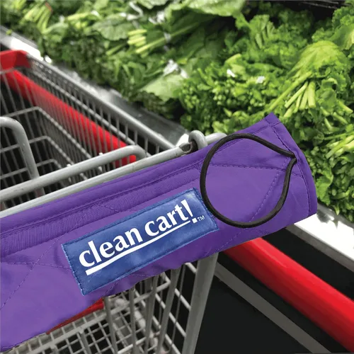 Vista 2 de Clean Cart Funda segura para mango de carrito de compras, colores brillantes, paquete de 3