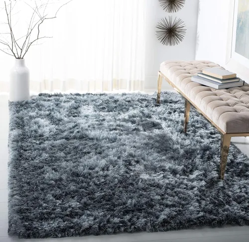 Vista 14 de SAFAVIEH Ocean Shag Collection - Alfombra decorativa, 2 x 3 pies, marfil, hecha a mano, sólida, 2.4 pulgadas de grosor, ideal para zonas de alto