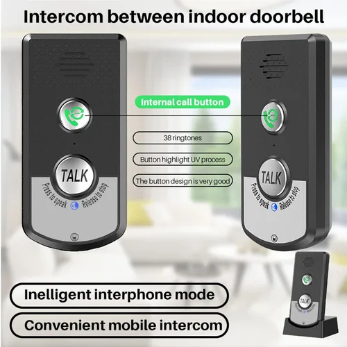 Vista 2 de Intercomunicadores inalámbricos para el hogar, 4,921.3 ft, 2 métodos de carga, sistema de intercomunicador inalámbrico de largo alcance, timbre