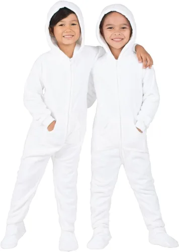 Vista 5 de Footed Pajamas - Mameluco familiar con capucha a juego Suéteres de una pieza para niños, niñas, hombres, mujeres y mascotas Unisex