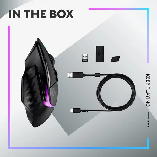Vista 8 de Logitech G 502 X Plus Lightspeed - Mouse óptico inalámbrico con interruptores híbridos LIGHTFORCE, LIGHTSYNC RGB, sensor de juegos Hero 25K