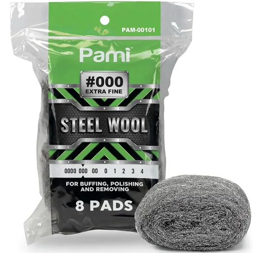Vista 13 de PAMI #0 - Estropajos de lana de acero de grado fino mediano, paquete de 8, almohadillas de limpieza reutilizables antiarañazos para cocina y baño