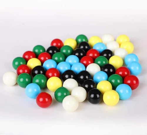 Vista 4 de Bolas de canicas de repuesto de juego de 9/16 pulgadas, 60 bolas acrílicas de color sólido para damas chinas, juego de agravación, decoración