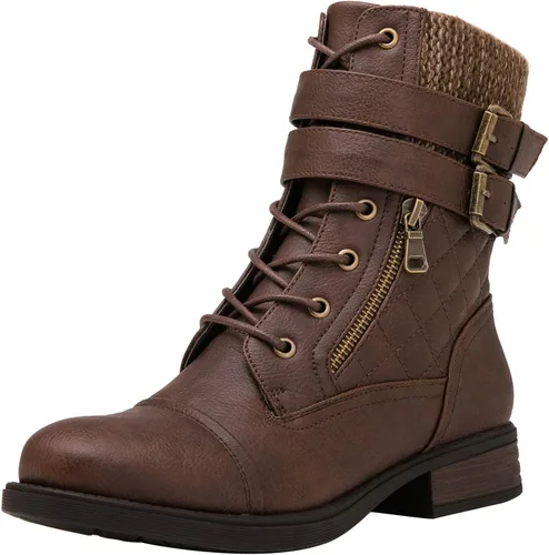 Vista 2 de GLOBALWIN Botines de tacón bajo con cordones para mujer