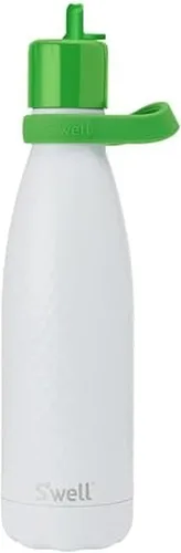 Vista 10 de S'well Botella de agua de acero inoxidable con tapa de popote abatible y asa, 17 onzas, End Zone, recipientes aislados al vacío de triple capa que
