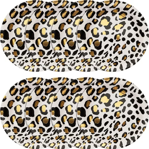 Vista 3 de Platos de postre de leopardo, 8