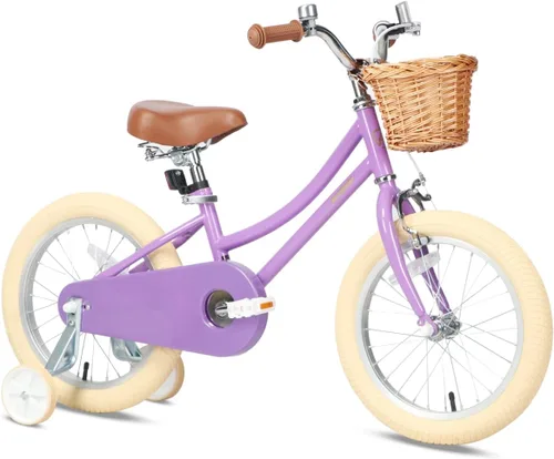 Vista 28 de Petimini Vintage Kids Bike for Girls, 12–20 Inch Classic Bicycle with Wicker Basket & Bell, High Tensile Steel Frame, Training Wheels (12–18”), 85%