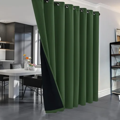 Vista 322 de Deconovo Cortinas opacas 100% con forro negro, cortinas con ojales aisladas térmicamente que reducen el ruido, doble capa para oscurecer