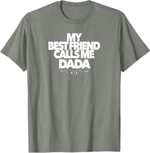 Vista 37 de My Best Friend Calls ME DADA Funny Baby Shower Present dad T-Shirt Asphalt Grey