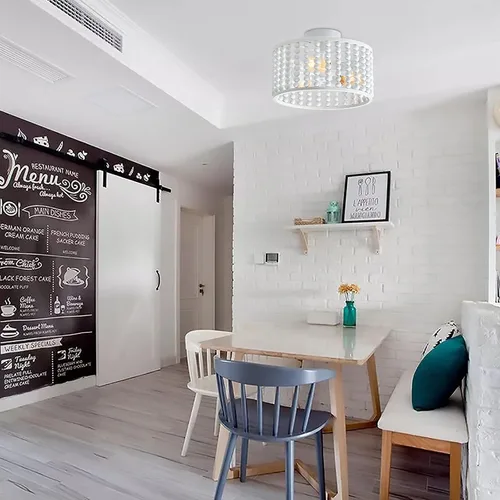 Vista 8 de tewei Candelabro de Cuentas de Madera, Accesorio de Luz de Techo Semi Empotrado Estilo Boho para Cuarto de Bebé, Candelabro Rústico de 3 Luces