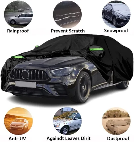 Vista 5 de Fundas impermeables para automóvil compatibles con Mercedes Benz Clase E E300 E350 E400 E450 2006-2024, para todo tipo de clima, ajuste