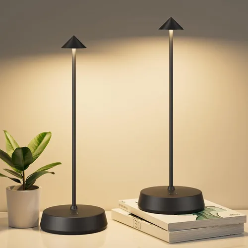 Vista 10 de Lámpara de mesa inalámbrica recargable, funciona con pilas, lámpara de escritorio de 6000 mAh, lámpara táctil regulable al aire libre, impermeable