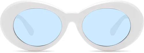 Vista 2 de ENSARJOE Retro Oval Sunglasses Unisex UV400 Resin Eyewear Round Lens Clout Goggles