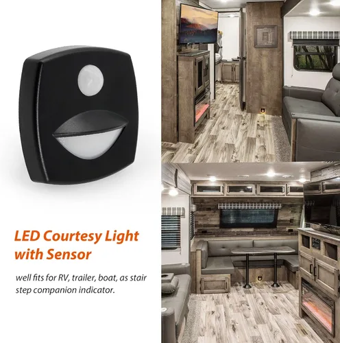 Vista 6 de Luces RV de 12V con Sensor de Movimiento, Luz de Cortesía LED para Barco, Cabina, Accesorios de Pasillo, Blanco Suave, 2.1 pulgadas, Montaje