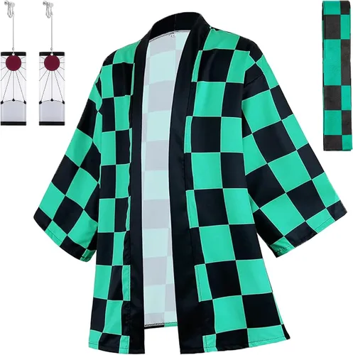 Vista 15 de Drofe Batas de anime Tanjiro, disfraz de cosplay Zenitsu Kimono