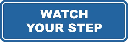 Vista 50 de Signs ByLITA Letrero estándar para pared o puerta con texto en inglés «Watch Your Step», señalización de salud y seguridad (negro), mediano