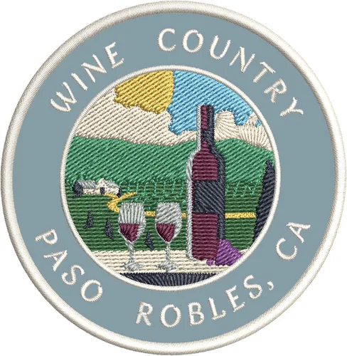 Vista 5 de Vinyard - Wine Country - Paso Robles, California 3.5 pulgadas bordado DIY hierro o coser parches decorativos vacaciones aventura tema novedad