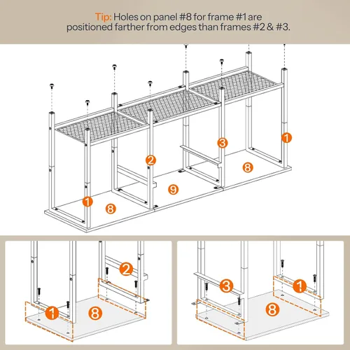 Vista 7 de HOOBRO Soporte de TV para televisores de hasta 55 pulgadas, centro de entretenimiento con cajón de tela y estantes abiertos, mesa consola industrial