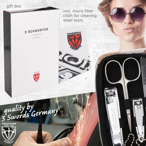 Vista 6 de 3 Swords Germany – Juego de 8 piezas para manicura y pedicura profesional para el cuidado de las uñas de los dedos y los dedos del pie tijeras