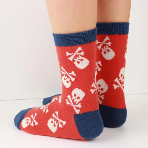 Vista 4 de COTTON DAY Kids Boys Fun Novelty Socks Colorful Pattern Design Shark Scull Robot Dinosaur
