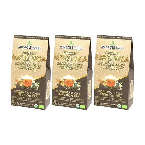 Vista 25 de Miracle Tree 's Energizing Moringa Infusion - Chai Mezcla súper cafeína Alternativa de café saludable, perfecta para concentrarse Certificado