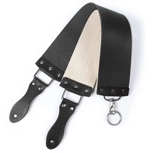 Vista 7 de Razor Strop – Barber's Latigo Leather Straight Razor Strop. Doble correa que será una gran adición para cualquier maquinilla de afeitar recta. Trazo