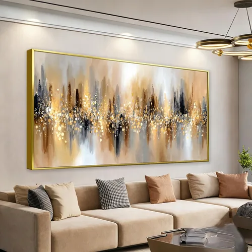 Vista 17 de Tsomzxng Arte Moderno de Lienzo para Decoración de Pared Impresiones de Pinturas Paisaje Dorado del Árbol de la Vida Impresiones de Pintura