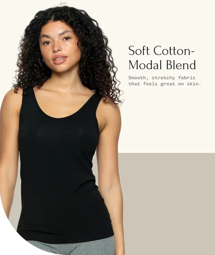 Vista 3 de Felina Camiseta sin mangas reversible de algodón para mujer Paquete de 4