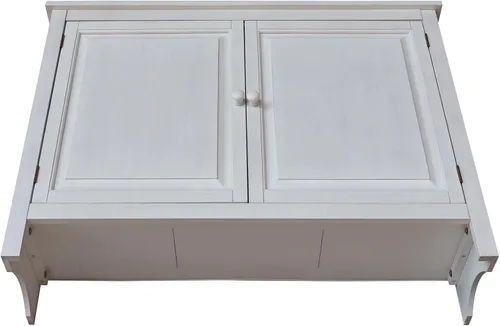 Vista 8 de International Concepts - Armario de almacenamiento de madera maciza de 34 pulgadas de alto Blanco sucio