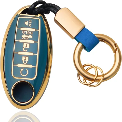 Vista 8 de OLLEN Funda para llavero de TPU de 4 botones con anillo sin tornillos, apta para Nissan Altima Sentra Maxima Murano Rogue Armada Pathfinder, funda