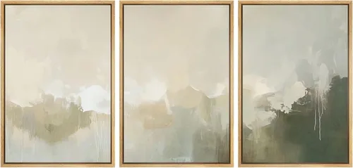 Vista 104 de SIGNWIN Lienzo enmarcado para pared, juego de arte tranquilo con reflejo de lago, acuarela, montaña y agua, ilustraciones modernas, arte abstracto