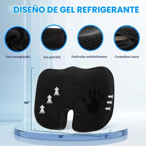 Vista 2 de Juego de cojín de asiento de espuma viscoelástica y almohada de apoyo lumbar de terciopelo suave, cojines de silla de computadora cómodos