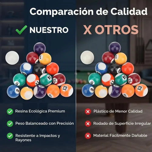 Vista 6 de Juego completo de bolas de billar, bola de billar de resina, juego de bolas de billar de mármol, bolas de billar de resina, bolas de billar