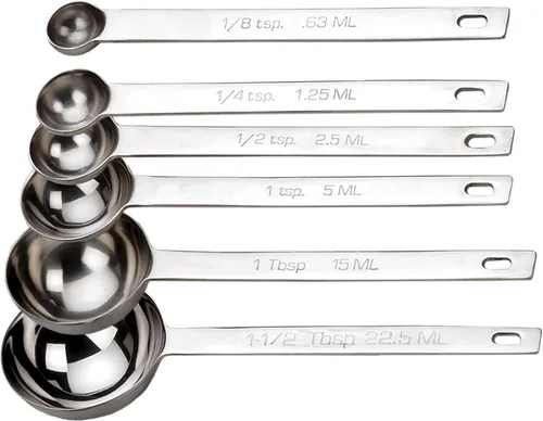 Vista 7 de RSVP International Endurance Kitchen Collection - Cuchara medidora de acero inoxidable, apta para lavavajillas, 1.125 cucharaditas