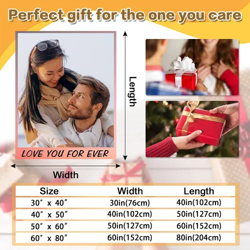 Vista 2 de Manta personalizada, diseño de vellón con texto, mantas con imágenes personalizadas para bebé, madre, padre, adultos, amigos, amantes, perros, 1 Foto
