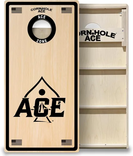 Vista 18 de CornholeAce ACE PRO Professional Cornhole Boards - No Bounce! Triple Wide Legs, 3/4" Baltic Birch Plywood, Handles, Regulation Size (4x2ft)