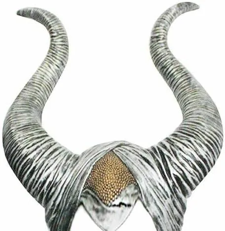 Vista 2 de Látex Horns - Disfraz de fiesta de Halloween para mujer Angelina Jolie sombrero de cosplay color gris plateado Gris plateado talla única