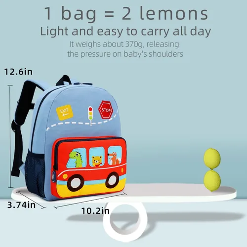 Vista 3 de willikiva Mochila Infantil con Dinosaurio en Coche para Niños y Niñas, Mochila para Preescolar, Impermeable, Tamaño único, Moderno Fiesta de música
