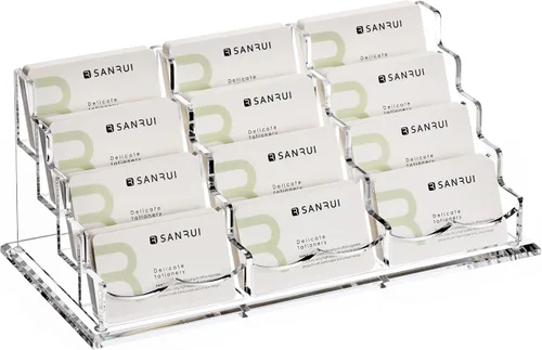 Vista 15 de SANRUI - Soporte para tarjetas de visita de acrílico para escritorio, soporte horizontal para tarjetas de presentación, soporte transparente