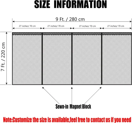 Vista 4 de Liveinu Upgraded Magnetic Garage Door Screen 2 Car Screen Door for Single or Double Garage with Hook & Loop Install Magnetic Closure 9 Ft x 7 Ft