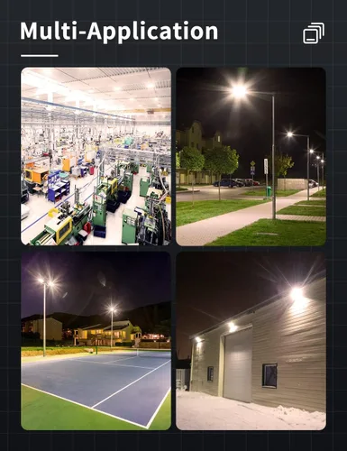 Vista 7 de papasbox Luz de inundación LED de 100 W para exteriores, luces de seguridad para exteriores de 8000 lúmenes, luces LED blancas cálidas de 3000 K