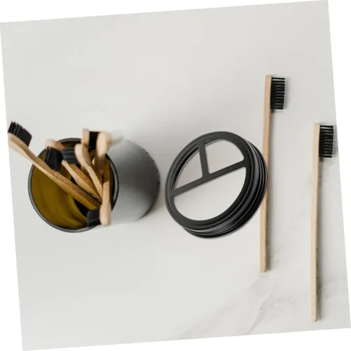 Vista 5 de STOBAZA Juego de 2 soportes para cepillos de dientes, tapas de tarros de acero inoxidable, tapas de botellas para botellas de vidrio, tapas