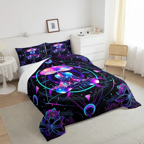 Vista 66 de Juego de ropa de cama Happy Camping de Homewish, tamaño individual, con diseño de osos cazadores y pinos, para niños, hombres, adultos, decoración