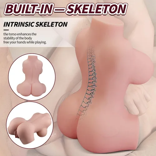 Vista 2 de Muñeca sexual Torso para hombres, muñeca sexual realista 3 en 1 con ano vaginal apretado 1:1 3D para masturbador masculino, juguete sexual