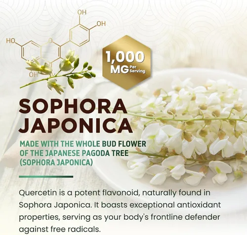 Vista 5 de Quercetin Dihydrate 1000mg per Serving - Premium Plant-Based Bioflavonoids - Extra Strength Antioxidant Immune & Respiratory Health Support - High