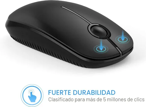 Vista 2 de VssoPlor - Mouse inalámbrico 2.4 G, delgado y portátil con nanorreceptor, para PC, laptop, computadora, negro