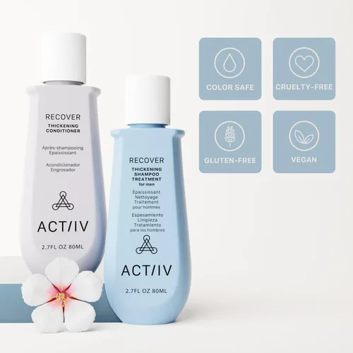 Vista 4 de ACTIIV Recover Travel Duo para hombres Apoya la apariencia de un cabello más completo y saludable, a base de plantas, seguro
