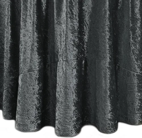 Vista 4 de YOUR CHAIR COVERS - Mantel redondo de terciopelo aplastado de 120 pulgadas para mesas redondas de 5 pies - Negro