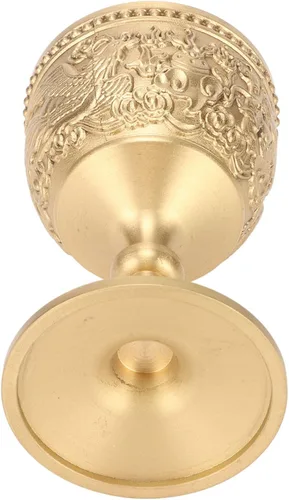 Vista 5 de Honio Copa de oro, diseño en relieve retro elegante copa de vino de latón para banquete